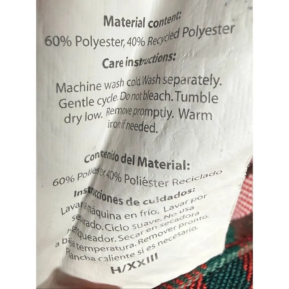Holiday Time Christmas Plaid Rectangle Tablecloth 82” X 60” Red Green